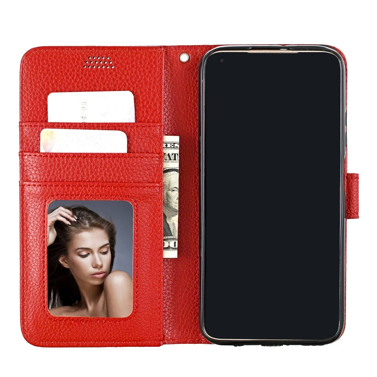 For Huawei P40 Lite  Litchi Texture Horizontal Flip Leather Case with Holder & Card Slots & Wallet & Photo Frame