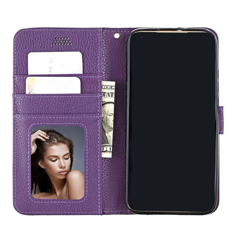 For Huawei P40 Lite  Litchi Texture Horizontal Flip Leather Case with Holder & Card Slots & Wallet & Photo Frame