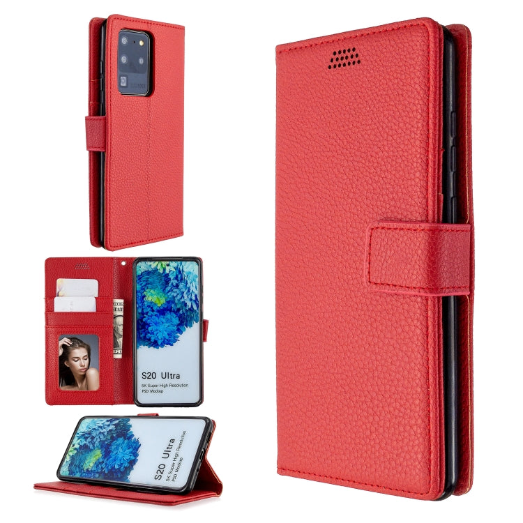 For Samsung Galaxy S20 Ultra Litchi Texture Horizontal Flip Leather Case with Holder & Card Slots & Wallet & Photo Frame