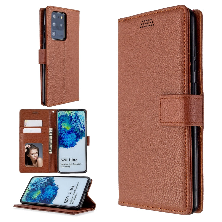 For Samsung Galaxy S20 Ultra Litchi Texture Horizontal Flip Leather Case with Holder & Card Slots & Wallet & Photo Frame
