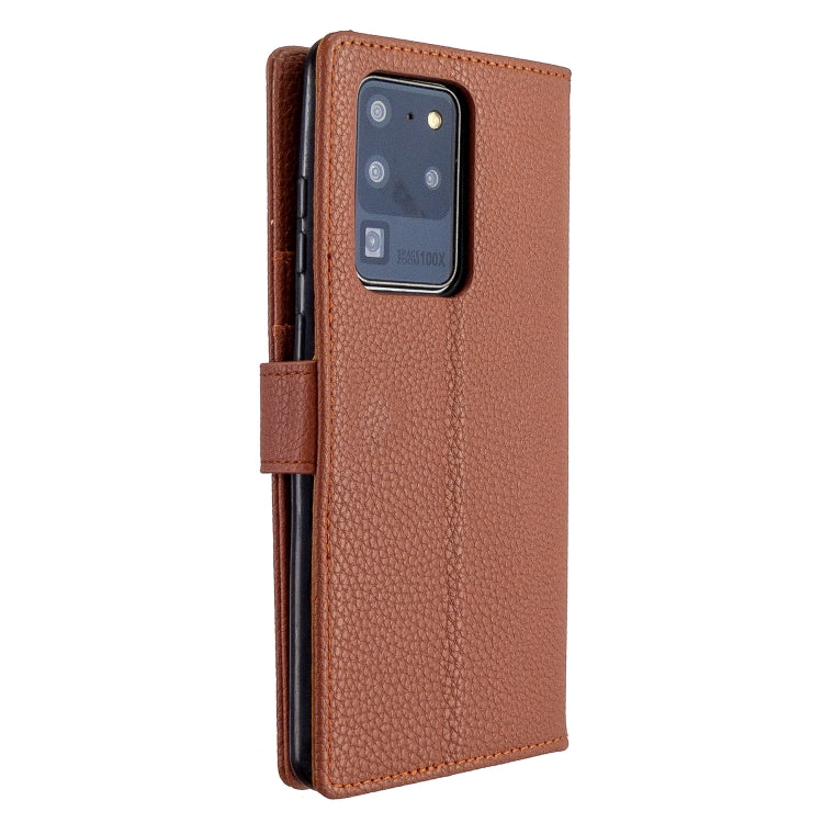 For Samsung Galaxy S20 Ultra Litchi Texture Horizontal Flip Leather Case with Holder & Card Slots & Wallet & Photo Frame