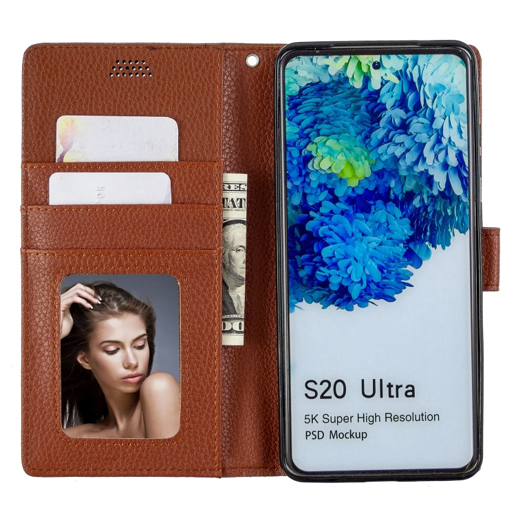 For Samsung Galaxy S20 Ultra Litchi Texture Horizontal Flip Leather Case with Holder & Card Slots & Wallet & Photo Frame