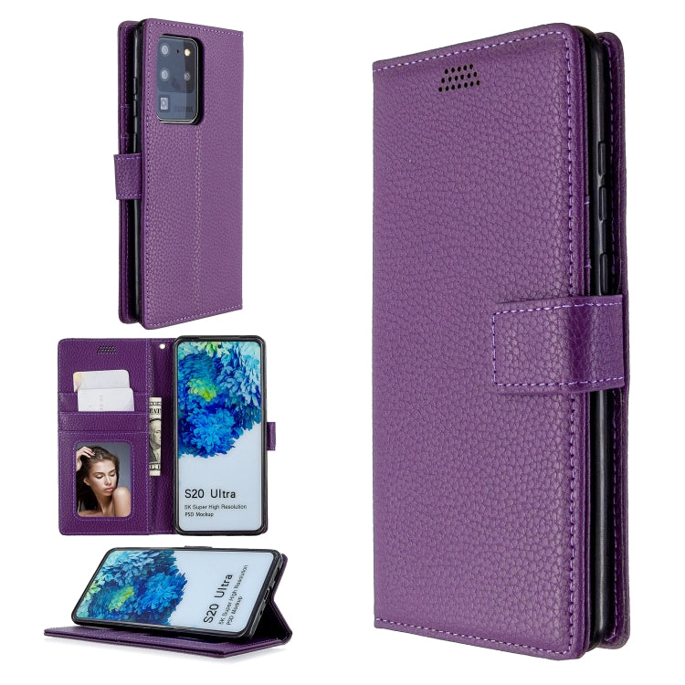 For Samsung Galaxy S20 Ultra Litchi Texture Horizontal Flip Leather Case with Holder & Card Slots & Wallet & Photo Frame