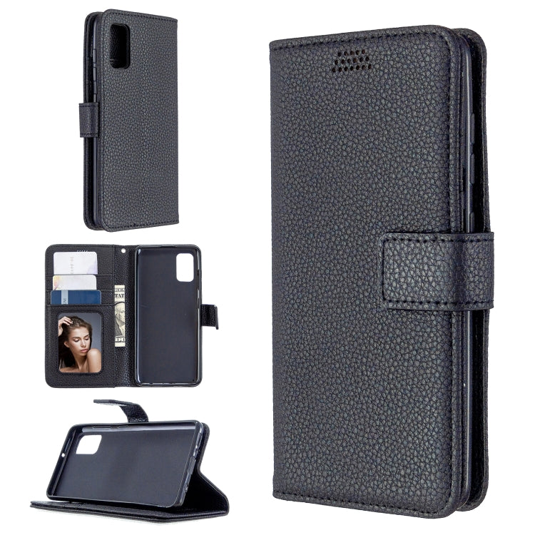 For Samsung Galaxy A41 Litchi Texture Horizontal Flip Leather Case with Holder & Card Slots & Wallet & Photo Frame