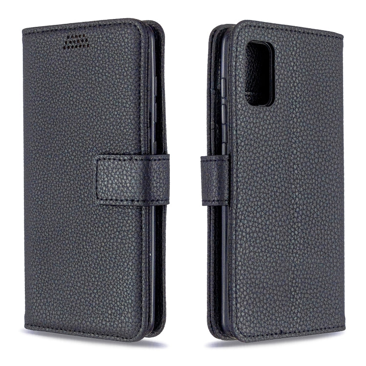 For Samsung Galaxy A41 Litchi Texture Horizontal Flip Leather Case with Holder & Card Slots & Wallet & Photo Frame