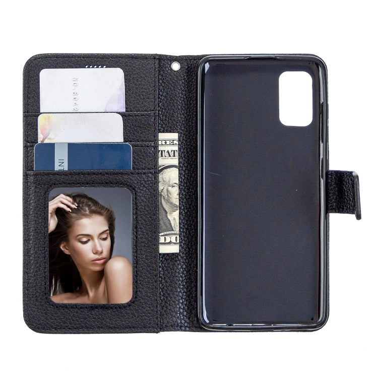 For Samsung Galaxy A41 Litchi Texture Horizontal Flip Leather Case with Holder & Card Slots & Wallet & Photo Frame