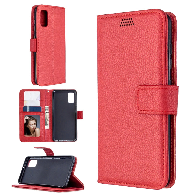 For Samsung Galaxy A41 Litchi Texture Horizontal Flip Leather Case with Holder & Card Slots & Wallet & Photo Frame