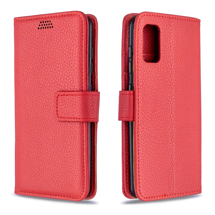 For Samsung Galaxy A41 Litchi Texture Horizontal Flip Leather Case with Holder & Card Slots & Wallet & Photo Frame