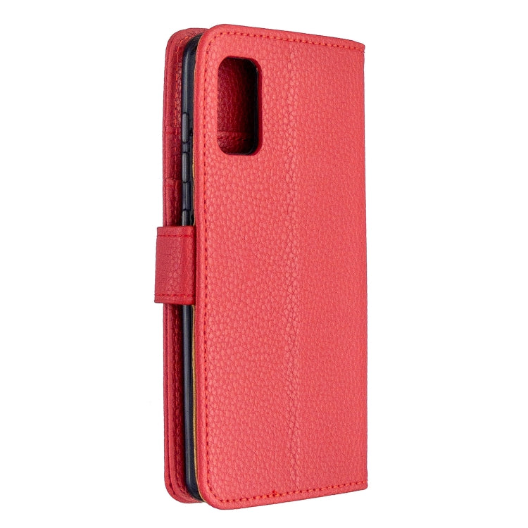For Samsung Galaxy A41 Litchi Texture Horizontal Flip Leather Case with Holder & Card Slots & Wallet & Photo Frame
