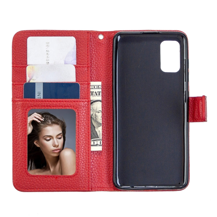 For Samsung Galaxy A41 Litchi Texture Horizontal Flip Leather Case with Holder & Card Slots & Wallet & Photo Frame