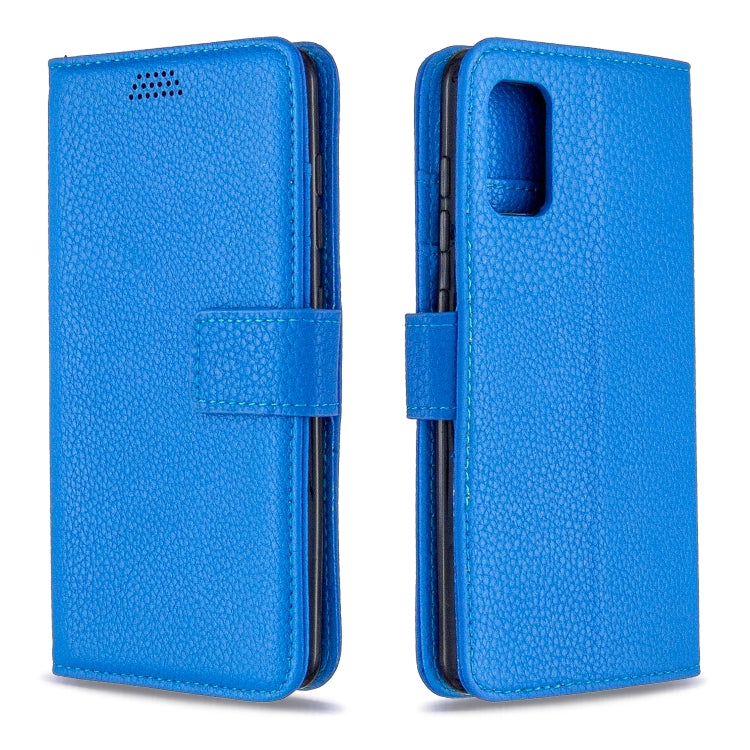 For Samsung Galaxy A41 Litchi Texture Horizontal Flip Leather Case with Holder & Card Slots & Wallet & Photo Frame