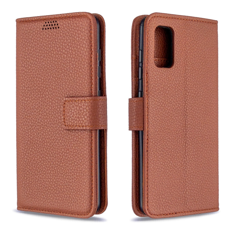 For Samsung Galaxy A41 Litchi Texture Horizontal Flip Leather Case with Holder & Card Slots & Wallet & Photo Frame