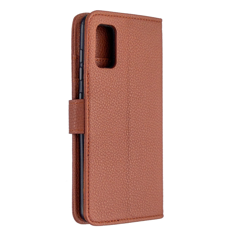 For Samsung Galaxy A41 Litchi Texture Horizontal Flip Leather Case with Holder & Card Slots & Wallet & Photo Frame