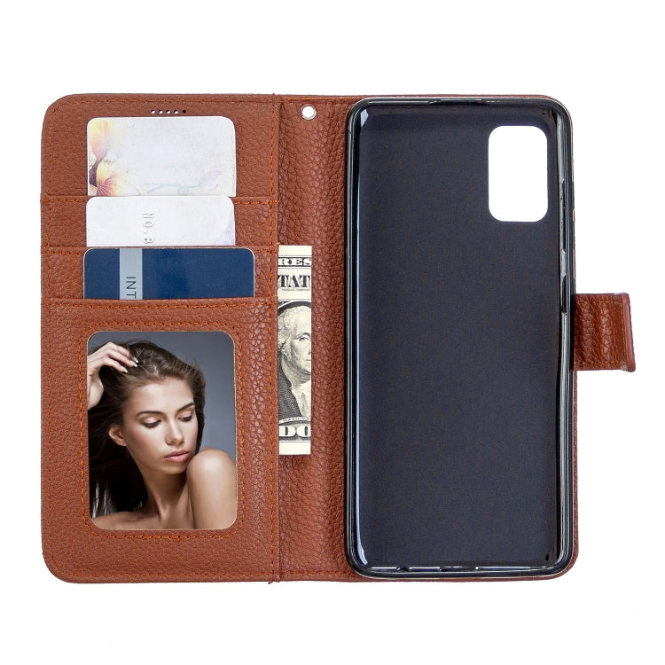 For Samsung Galaxy A41 Litchi Texture Horizontal Flip Leather Case with Holder & Card Slots & Wallet & Photo Frame