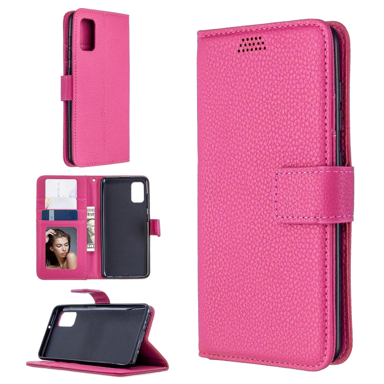 For Samsung Galaxy A41 Litchi Texture Horizontal Flip Leather Case with Holder & Card Slots & Wallet & Photo Frame