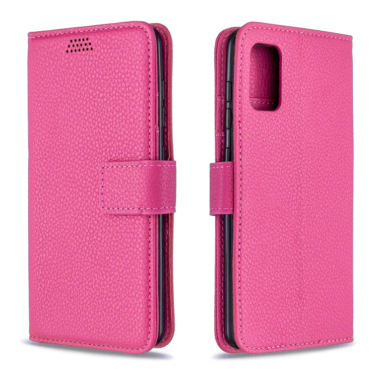For Samsung Galaxy A41 Litchi Texture Horizontal Flip Leather Case with Holder & Card Slots & Wallet & Photo Frame