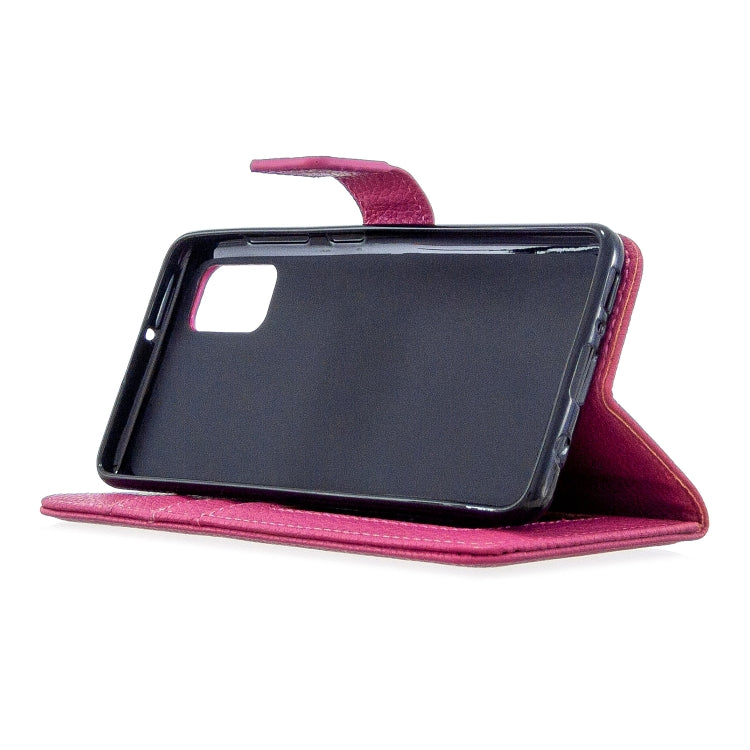 For Samsung Galaxy A41 Litchi Texture Horizontal Flip Leather Case with Holder & Card Slots & Wallet & Photo Frame