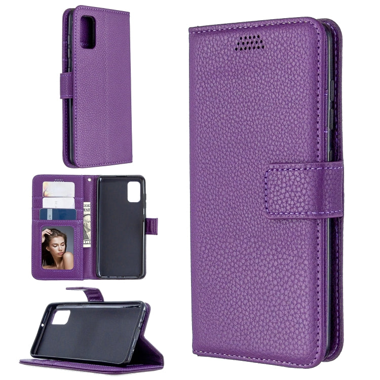 For Samsung Galaxy A41 Litchi Texture Horizontal Flip Leather Case with Holder & Card Slots & Wallet & Photo Frame