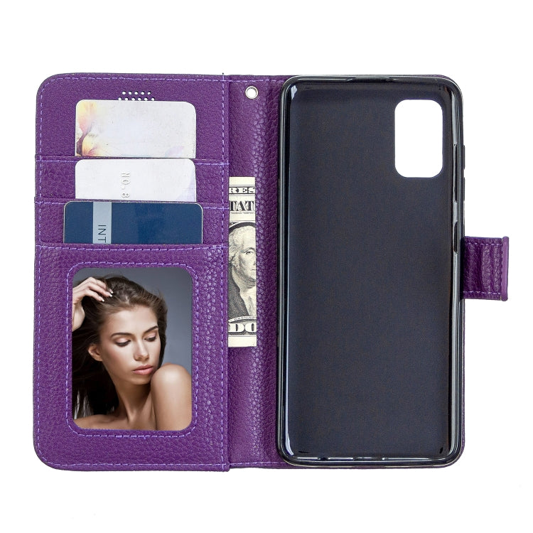For Samsung Galaxy A41 Litchi Texture Horizontal Flip Leather Case with Holder & Card Slots & Wallet & Photo Frame