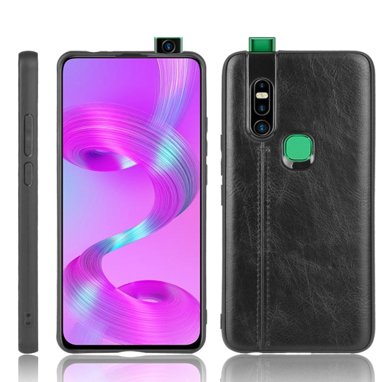 For Infinix S5 Pro Shockproof Sewing Cow Pattern Skin Texture PC + PU + TPU Case