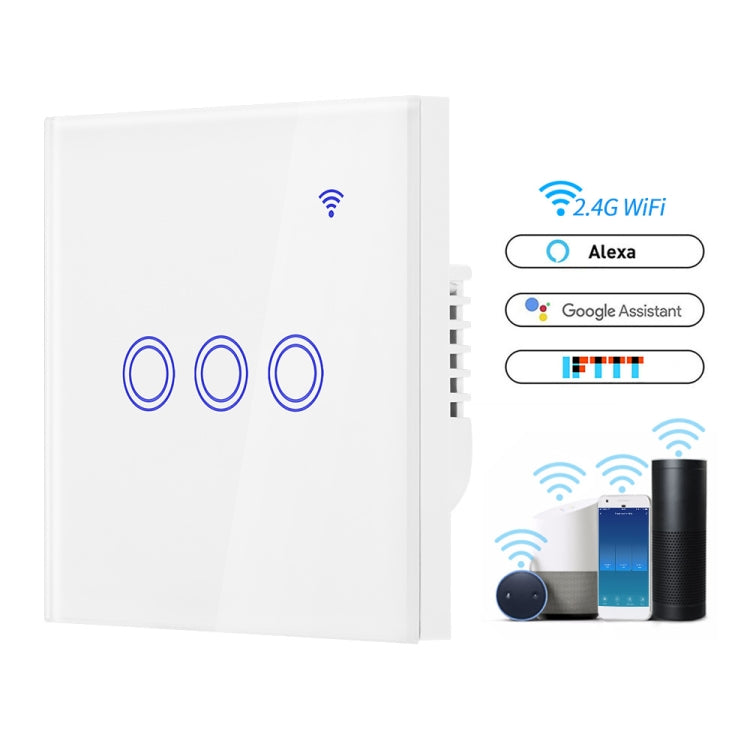 U2-86 Alexa Voice Control WIFI Intelligent Switch Remote Control Remote Control Wall Switch WifiSwitch white