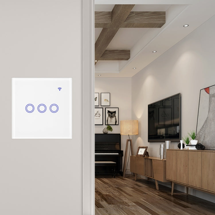 U2-86 Alexa Voice Control WIFI Intelligent Switch Remote Control Remote Control Wall Switch WifiSwitch white