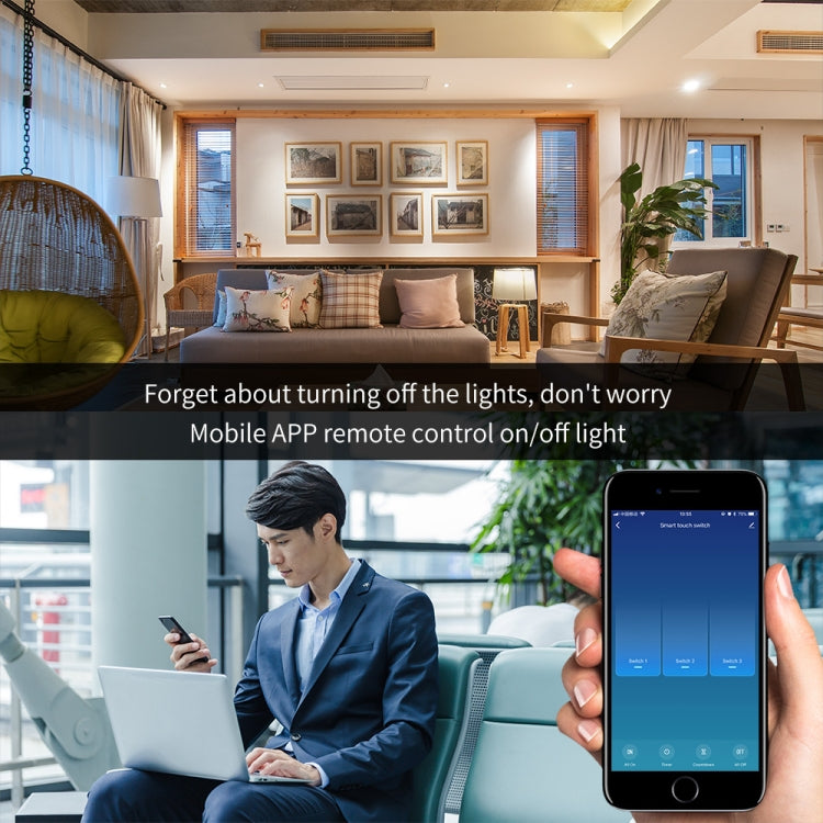 U2-86 Alexa Voice Control WIFI Intelligent Switch Remote Control Remote Control Wall Switch WifiSwitch white