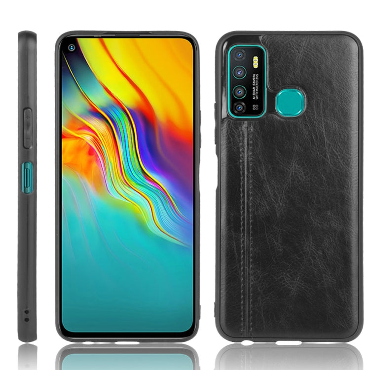 For Infinix Hot 9 Shockproof Sewing Cow Pattern Skin Texture PC + PU + TPU Case