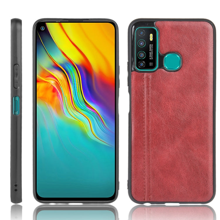 For Infinix Hot 9 Shockproof Sewing Cow Pattern Skin Texture PC + PU + TPU Case