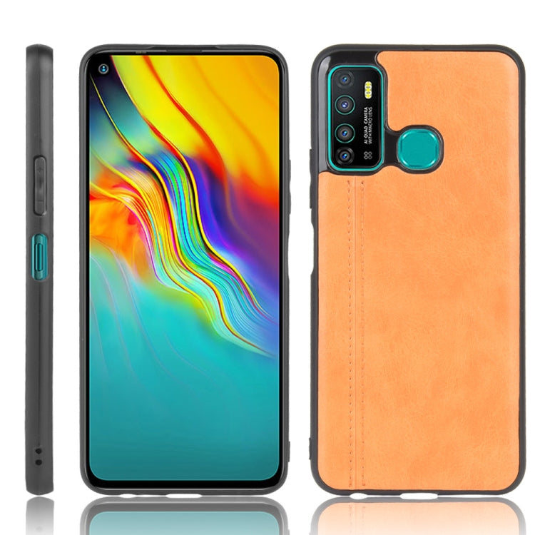 For Infinix Hot 9 Shockproof Sewing Cow Pattern Skin Texture PC + PU + TPU Case