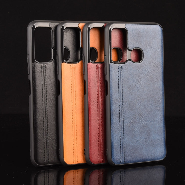 For Infinix Hot 9 Shockproof Sewing Cow Pattern Skin Texture PC + PU + TPU Case