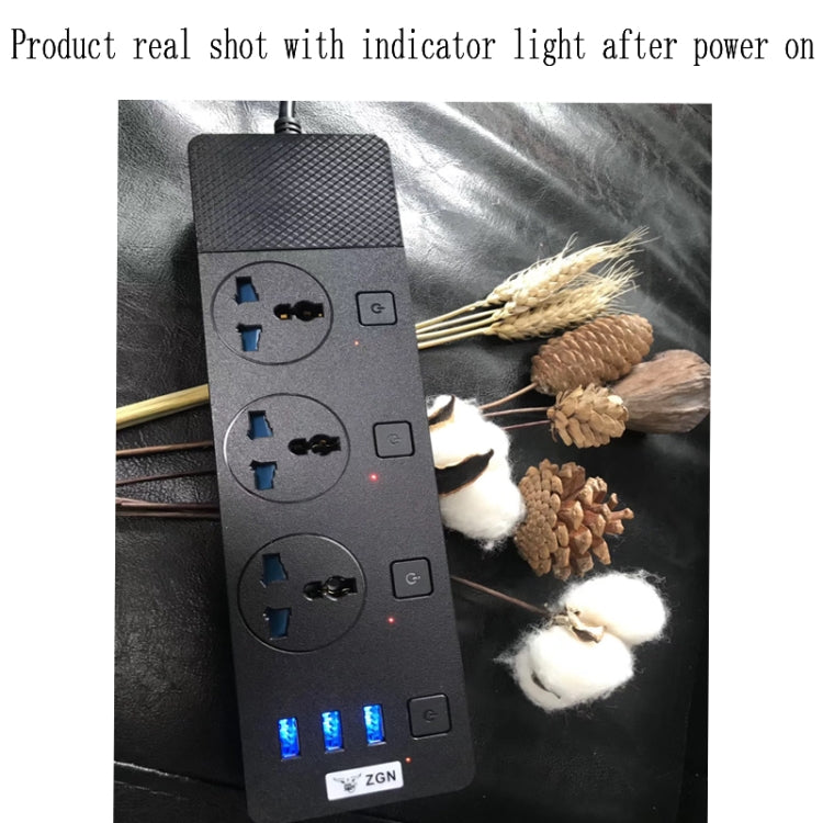 T11 high power 3000W multi-functional plug-in with independent switch and USB interface porous universal socket, US Plug