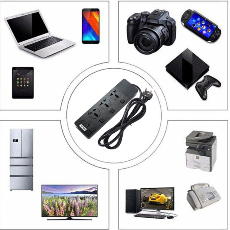 T11 high power 3000W multi-functional plug-in with independent switch and USB interface porous universal socket, US Plug