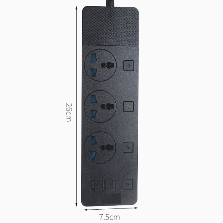 T11 high power 3000W multi-functional plug-in with independent switch and USB interface porous universal socket, US Plug