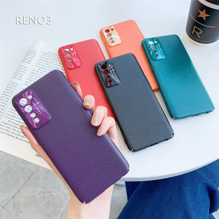 For OPPO Reno 3 All-Inclusive Pure Prime Skin Plastic Case with Lens Ring Protection Cover