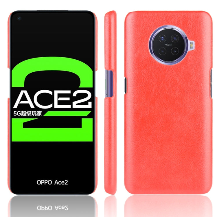 For OPPO Ace2 Shockproof Litchi Texture PC + PU Case