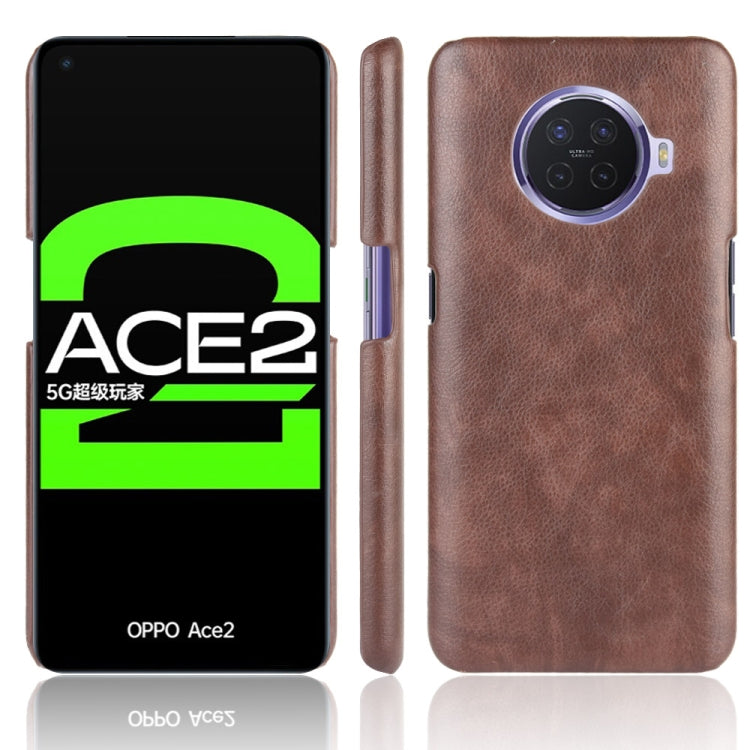 For OPPO Ace2 Shockproof Litchi Texture PC + PU Case