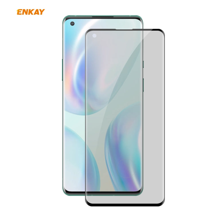 For OnePlus 8 ENKAY Hat-Prince 0.26mm 9H 3D Curved Heat Bending Privacy Anti-spy Full Screen Tempered Glass Film