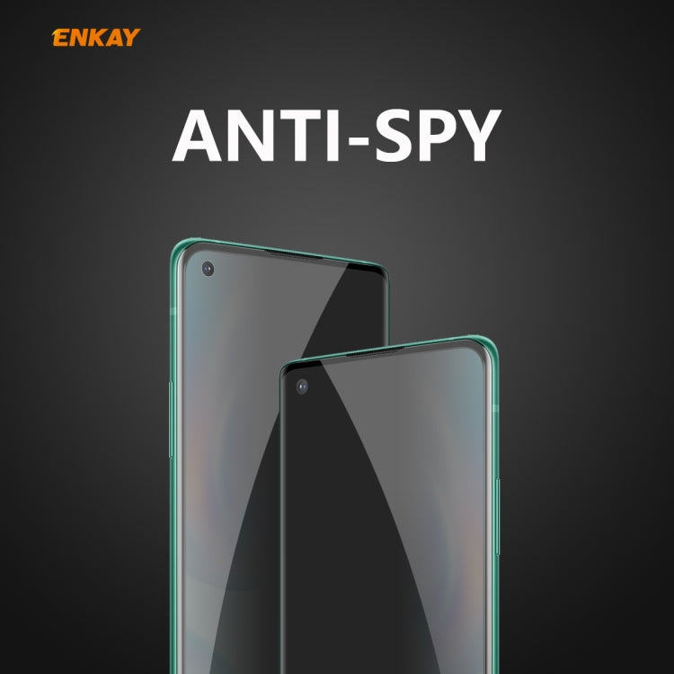For OnePlus 8 ENKAY Hat-Prince 0.26mm 9H 3D Curved Heat Bending Privacy Anti-spy Full Screen Tempered Glass Film