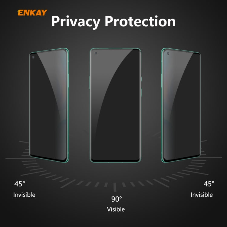 For OnePlus 8 ENKAY Hat-Prince 0.26mm 9H 3D Curved Heat Bending Privacy Anti-spy Full Screen Tempered Glass Film