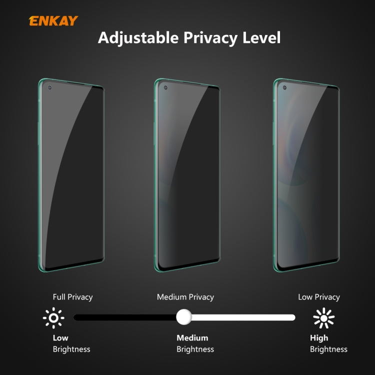 For OnePlus 8 ENKAY Hat-Prince 0.26mm 9H 3D Curved Heat Bending Privacy Anti-spy Full Screen Tempered Glass Film