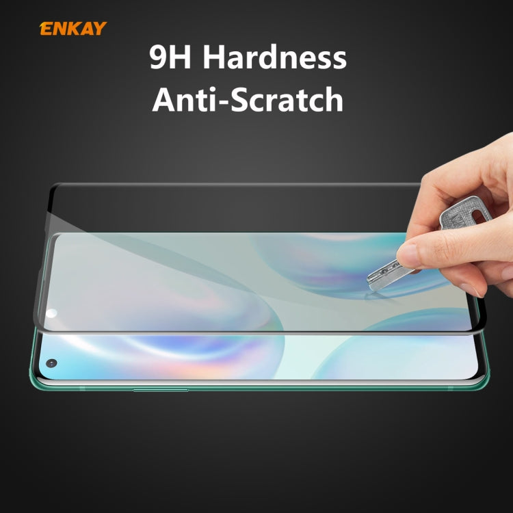 For OnePlus 8 ENKAY Hat-Prince 0.26mm 9H 3D Curved Heat Bending Privacy Anti-spy Full Screen Tempered Glass Film