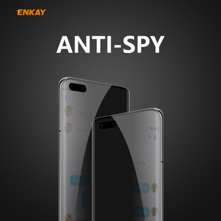For Huawei P40 Pro ENKAY Hat-Prince 0.26mm 9H 3D Curved Heat Bending Privacy Anti-spy Full Screen Tempered Glass Film