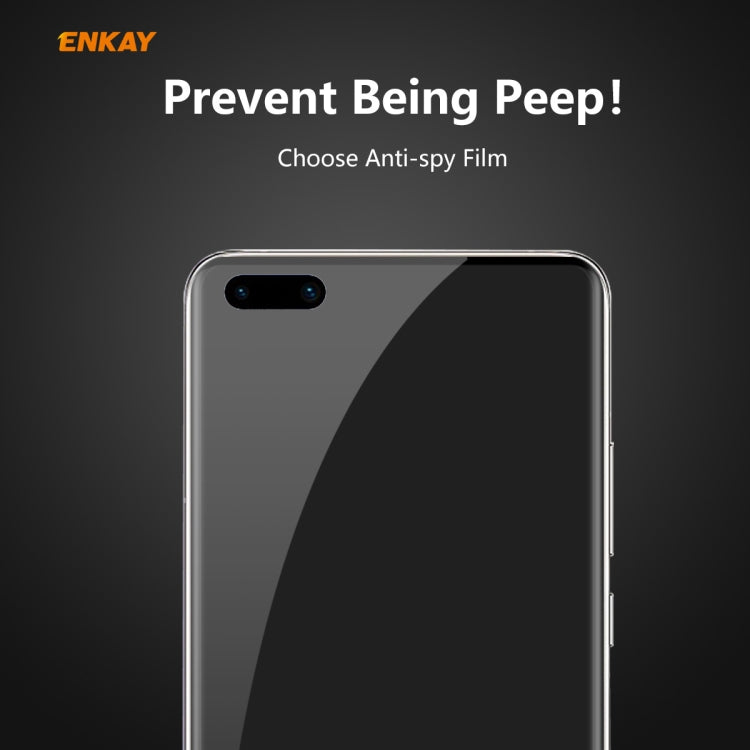 For Huawei P40 Pro ENKAY Hat-Prince 0.26mm 9H 3D Curved Heat Bending Privacy Anti-spy Full Screen Tempered Glass Film