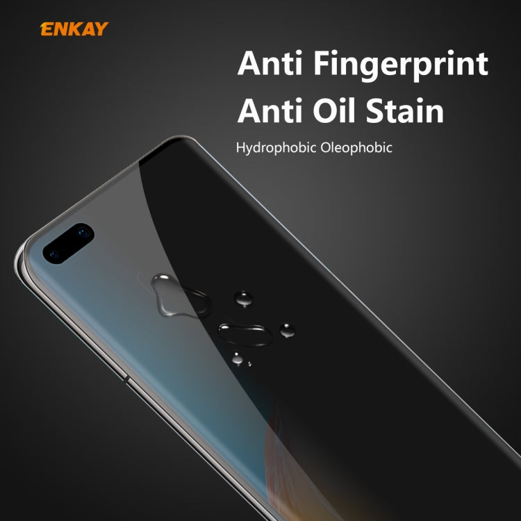 For Huawei P40 Pro ENKAY Hat-Prince 0.26mm 9H 3D Curved Heat Bending Privacy Anti-spy Full Screen Tempered Glass Film