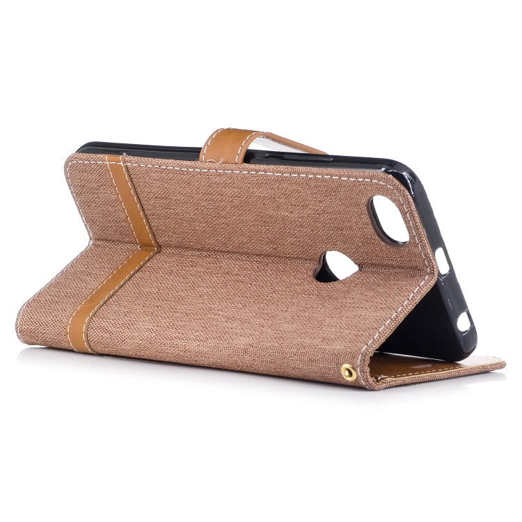 Color Matching Denim Texture Leather Case for Xiaomi Redmi Note 5A, with Holder & Card Slots & Wallet & Lanyard