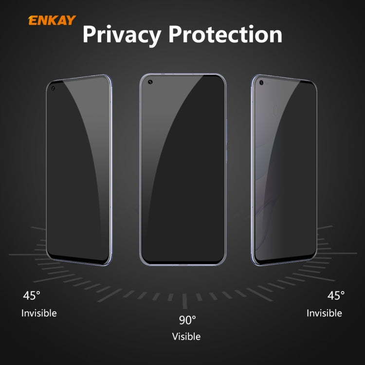 For Huawei NOVA 7 ENKAY Hat-Prince 0.26mm 9H 6D Privacy Anti-spy Full Screen Tempered Glass Film