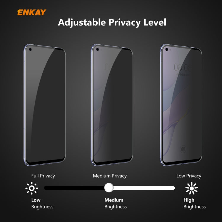 For Huawei NOVA 7 ENKAY Hat-Prince 0.26mm 9H 6D Privacy Anti-spy Full Screen Tempered Glass Film