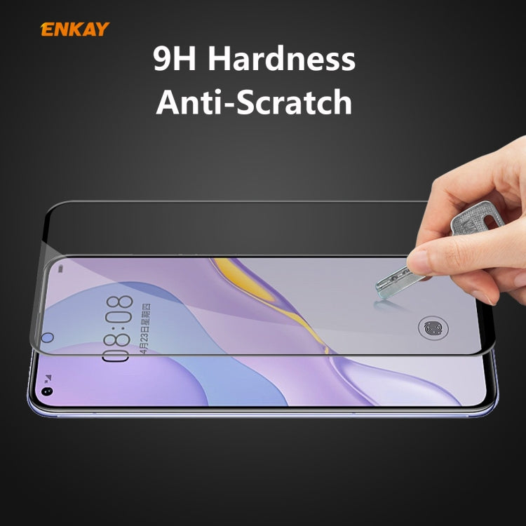 For Huawei NOVA 7 ENKAY Hat-Prince 0.26mm 9H 6D Privacy Anti-spy Full Screen Tempered Glass Film