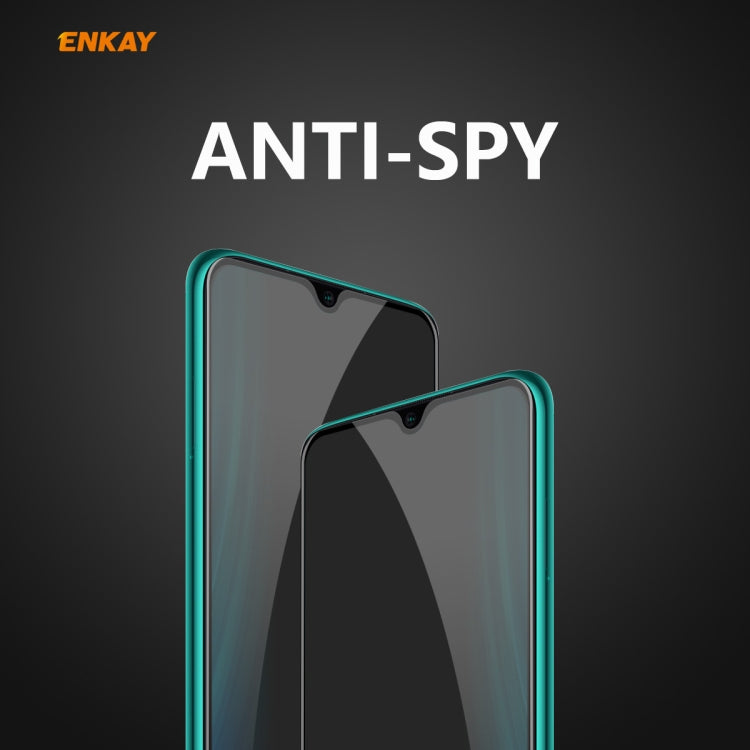For Xiaomi Redmi Note 8 Pro ENKAY Hat-Prince 0.26mm 9H 6D Privacy Anti-spy Full Screen Tempered Glass Film